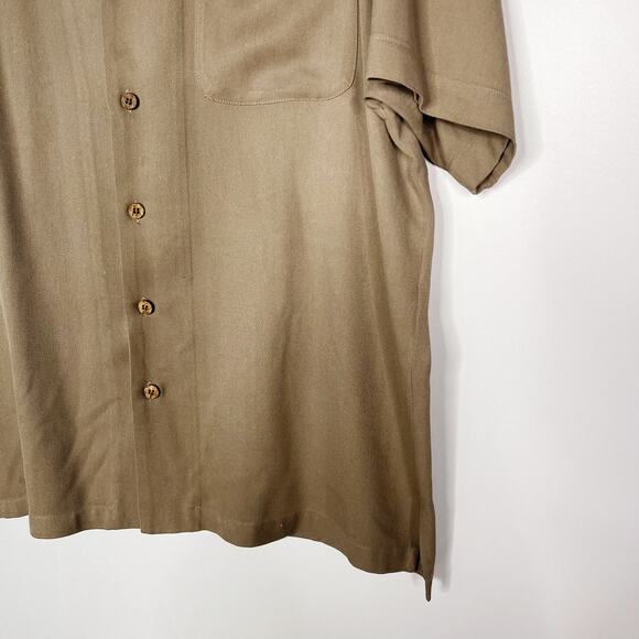 Tommy Bahama Large Brown Silk Relax Weekends Weekdays Whatever Button Up Shirt - Picture 4 of 11